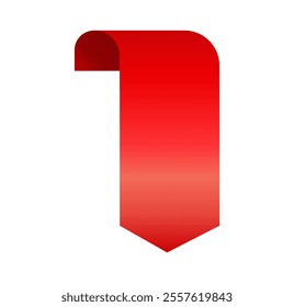 Label Red Ribbon tag banner - sticker sale badge promotion Vector illustration.