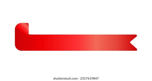 Label Red Ribbon tag banner - sticker sale badge promotion Vector illustration.