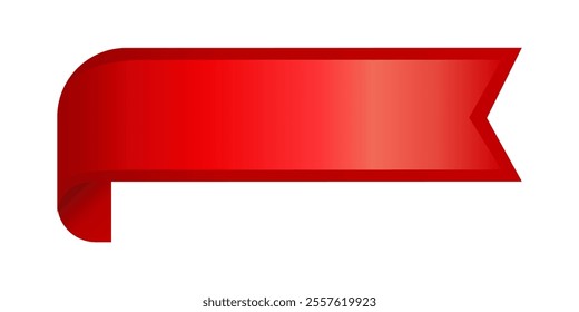 Label Red Ribbon tag banner - sticker sale badge promotion Vector illustration.