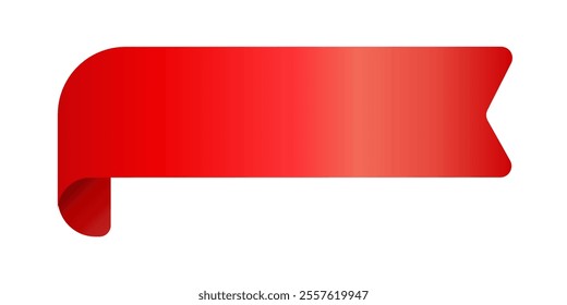 Label Red Ribbon tag banner - sticker sale badge promotion Vector illustration.