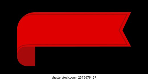 Label Red Ribbon tag banner - sticker sale badge promotion Vector illustration.