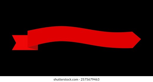 Label Red Ribbon tag banner - sticker sale badge promotion Vector illustration.