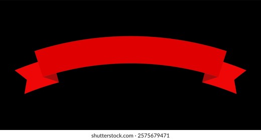 Label Red Ribbon tag banner - sticker sale badge promotion Vector illustration.