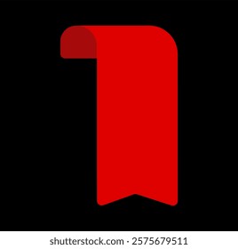 Label Red Ribbon tag banner - sticker sale badge promotion Vector illustration.