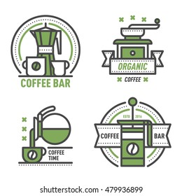 Label for restaurant coffee monogram logo design