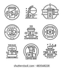 Label for restaurant coffee monogram logo design