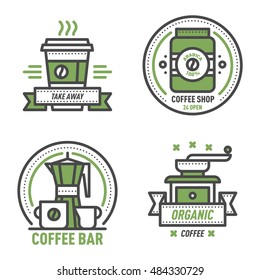 Label for restaurant coffee monogram logo design