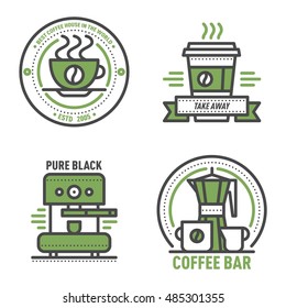 Label for restaurant coffee monogram logo design