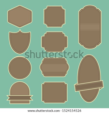 Label retro stly.Badges shap vector design on green background.