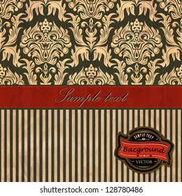 Label with retro vintage styled design. All objects are grouped separately.