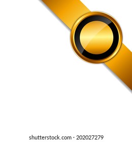 Label with Ribbon Isolated on White Background Vector Illustration