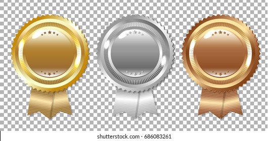 Label And Ribbons Set Gradient Mesh, Vector Illustration