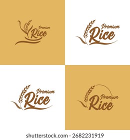 Label rice logo vector design 