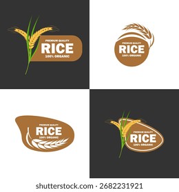 Label rice logo vector design 