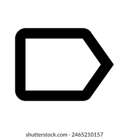 Label right arrow outline icon vector design in eps 10