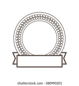label round decorative frame laurel ribbon vector illustration eps 10
