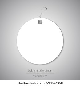 Label round hanging tag collection illustration on gray background