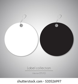 Label round set hanging tag collection illustration on gray background