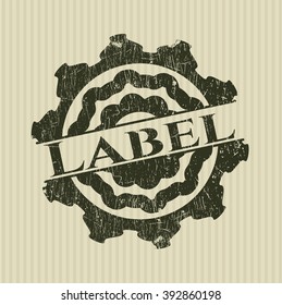 Sello de goma de etiqueta con textura gruesa