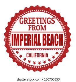 Label or rubber stamp with text Greetings from Imperial Beach, vector illustration