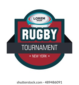 label rugby tournament ball graphic