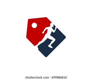 Label Run Icon Logo Design Element