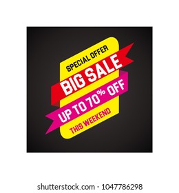 Label sale discount vector