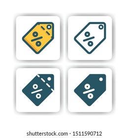 label sale icon for mobile, web, and presentation with flat color vector illustrator
