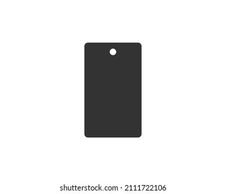 Label sale paper blank. Price vector illustration. Black tag silhouette.