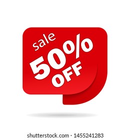 Label sale of special offer. Red promo sticker of discount.Icon tag for retail on isolated background. vector eps10