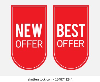 label sales promotion new offer and best offer with a basic red color