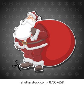 Label with Santa Claus