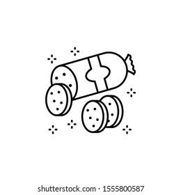 label sausage piece icon. Simple line, outline vector of grocery icons for ui and ux, website or mobile application