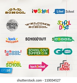 Label - School Icons, Vector Eps10 Illustration.