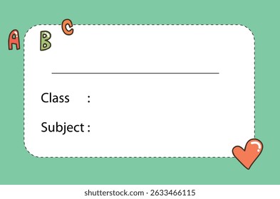 label school. Name tag for kids