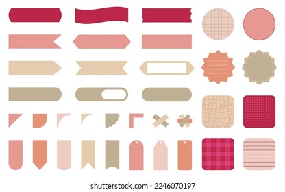 Coral Pink Washi Tape Strips Torn Stock Vector (Royalty Free) 1251853267