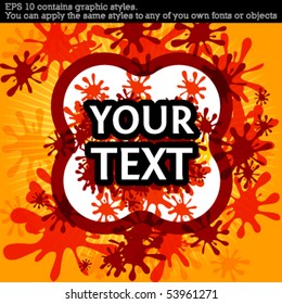 The label with the secondary particles