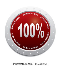 Label -  Service 100%. Vector