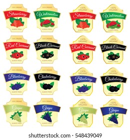 label of set always fresh organic food illustration art in colorful