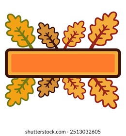 label set Autumn branch with yellow leaves vector, autumn fall clipart leaf yellow orange, add to text sign