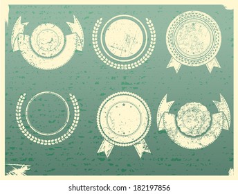 Label set collection, isolated on green background.Fully editable and customizable. 