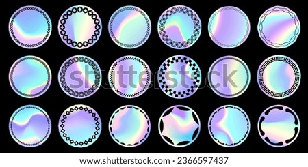 Label set with hologram sticker design.It is vector data that is easy to edit.