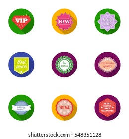 Label set icons in flat style. Big collection of label vector symbol stock illustration