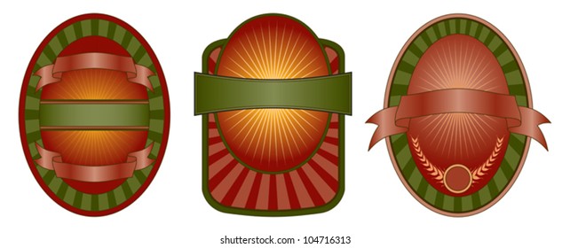 Label Set is an illustration of a set of three label or emblem designs. Also makes a great template for t-shirt designs.