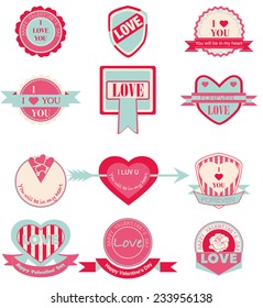 label set Love and Happy Valentine's day