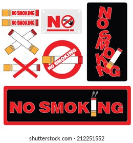 Label set No smoking 