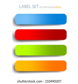Label set object colorful color on white background for text and message modern artwork design , vector