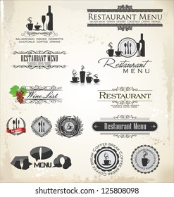 Label set for restaurant