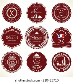 Label set for restaurant 