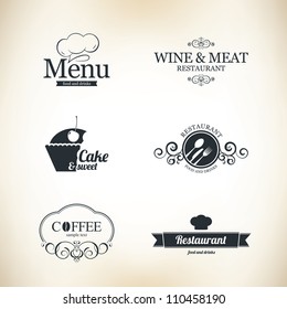 Label Set For Restaurant And Cafe